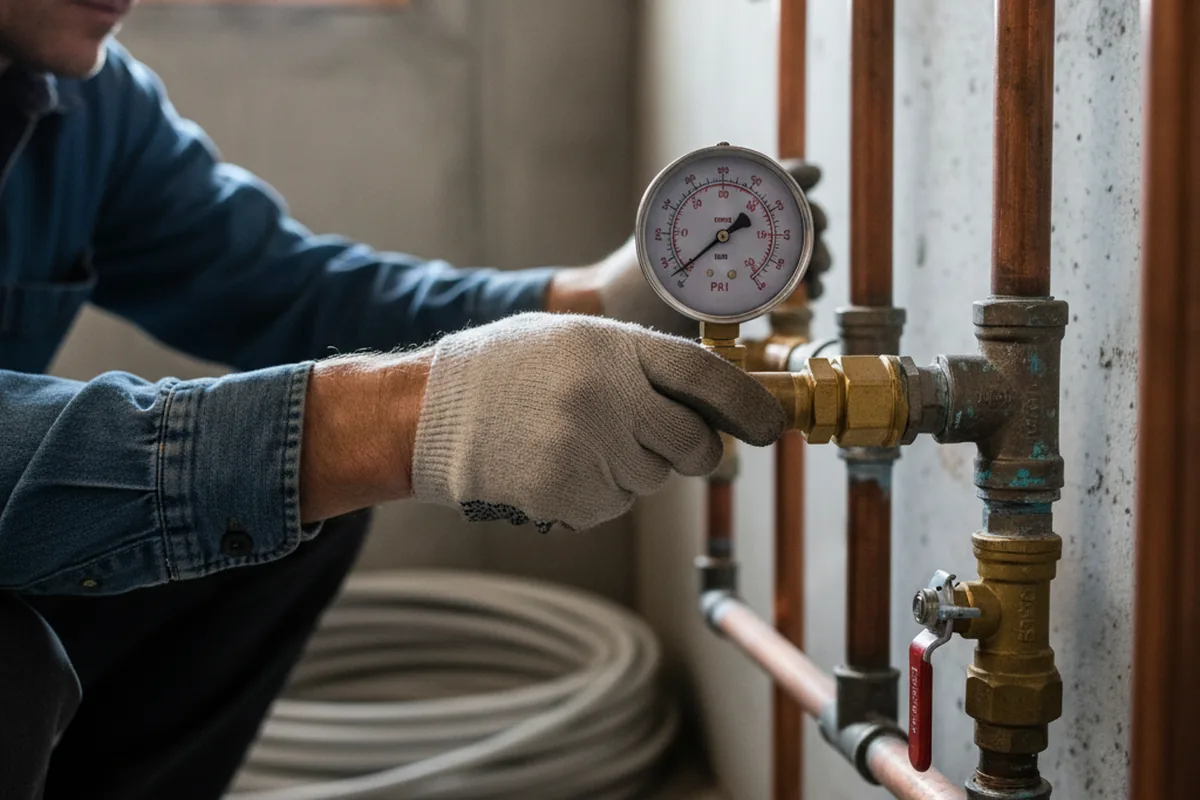 Pressure testing a repaired line during Water Line Repair in Manhattan Beach
